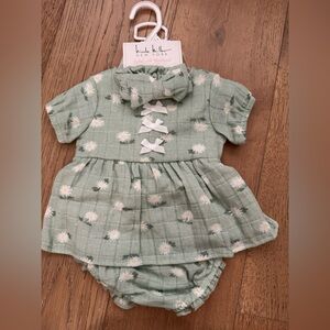 Nicole Miller Baby Girl Dress Set – 6–9 Months – NWT – Headband Included